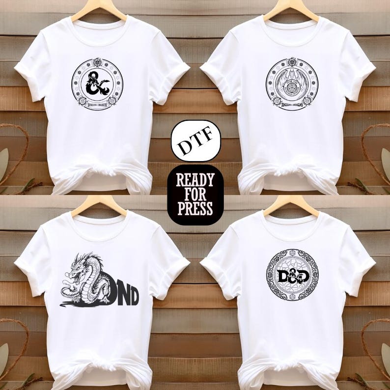 Transferencias DTF de Dungeons and Dragons listas para imprimir para camisetas, calcomanías de Dungeon Master, calcomanías para planchar de Dice Gamer, paquete de diseños de juegos de rol de fantasía, impresión de DnD imagen 12