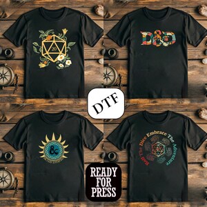 Transferencias DTF de Dungeons and Dragons listas para imprimir para camisetas, calcomanías de Dungeon Master, calcomanías para planchar de Dice Gamer, paquete de diseños de juegos de rol de fantasía, impresión de DnD imagen 8