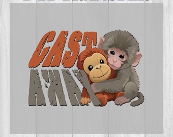 Punch Monkey DTF Transfer Ready To Press, Viral Punch Monkey Shirt Design, Baby Monkey Hug Graphic, Trending 2026 Animal Heat Transfer