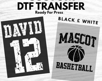Custom DTF Transfer, Personalized Name Number Transfer, Custom Team Shirt Transfer, Ready to Press Heat Transfer