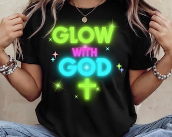 Neon Glow Christian DTF Transfer, Religious Heat Press Design