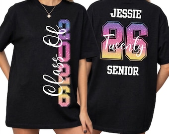 Personalized Graduation Shirt Transfer, Name Class of 2026 Heat Press Design Black or White
