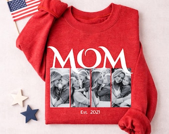 Custom Mom Photo Collage Sweatshirt, Personalized Est. Year Gift CHU080