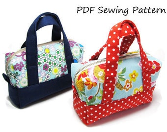PDF Sewing Pattern -Mini Boston Pouch-(Downloadable)