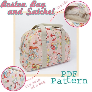 PDF Sewing Pattern -Boston Bag and Satchel-(Downloadable)