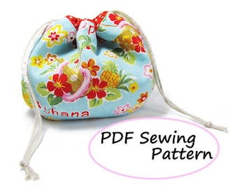 PDF Sewing Pattern -Drawstring Pouch- (Downloadable)