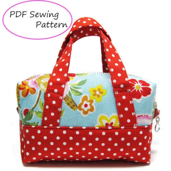 Patron de Couture PDF -Mini Pochette Boston- (Téléchargeable)