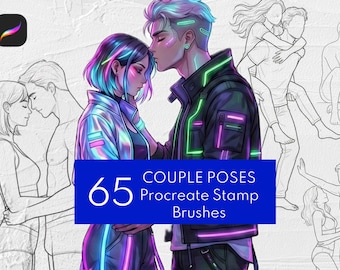 65 Paar Poses Procreate Stempel • Anime & Romantik