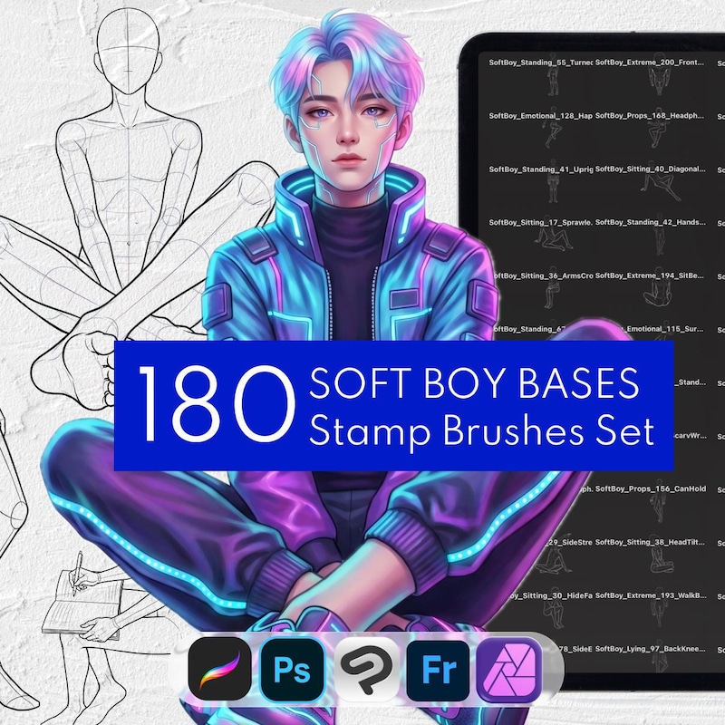 Bpy Base Boy Drawing Base - Etsy