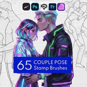 65 poses de casal • Anime e Romance: Procreate, Clip Studio Paint, Photoshop, Affinity Photo, Adobe Fresco