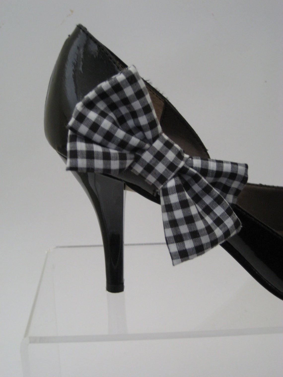 Shoe Clips Black and White Gingham Bow Shoe Clips one Pair Etsy