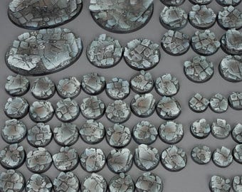 Armageddon Bases Full Set - 61 Resin Base Toppers for 28mm Tabletop Wargame Miniatures - Urban Rubble Scenic Bases 25 32 40 50 90mm