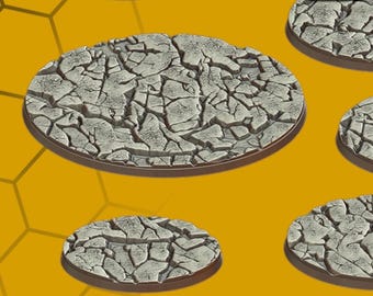 Ash Ground Resin Miniature Bases: Volcanic Scenery, Magnet Slots