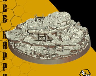 Resin Miniature Base: Urban Wasteland, 40k/AoS Wargaming