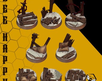 Trench Warfare Bases: 20x WW1 Wargaming Scenic Resin Set (25/28/32mm)