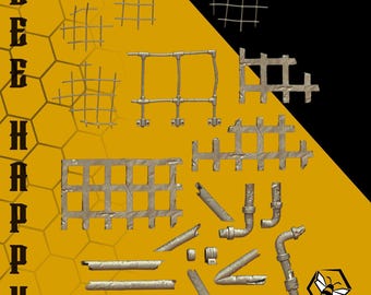 Industrial Basing Bits Resin Concrete Pillars Steel Beams for 40k Heresy Bases Hive City