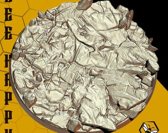 Resin Miniature Base: Slate Rock Terrain for 40k, AoS