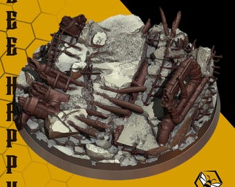 Urban Wasteland Bases - 25-170mm - for Death Korps of Krieg & Horus Heresy, City Ruins, Sci-Fi Wargaming