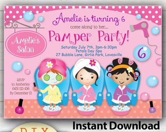 spa party invitation etsy spa party flyer