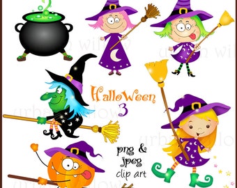 Funny Halloween Clipart, Witch Clipart, Clipart Cute Witch, Pumpkin Graphics, Carved Pumpkin, Halloweed Characters, Wizard Clipart Magic
