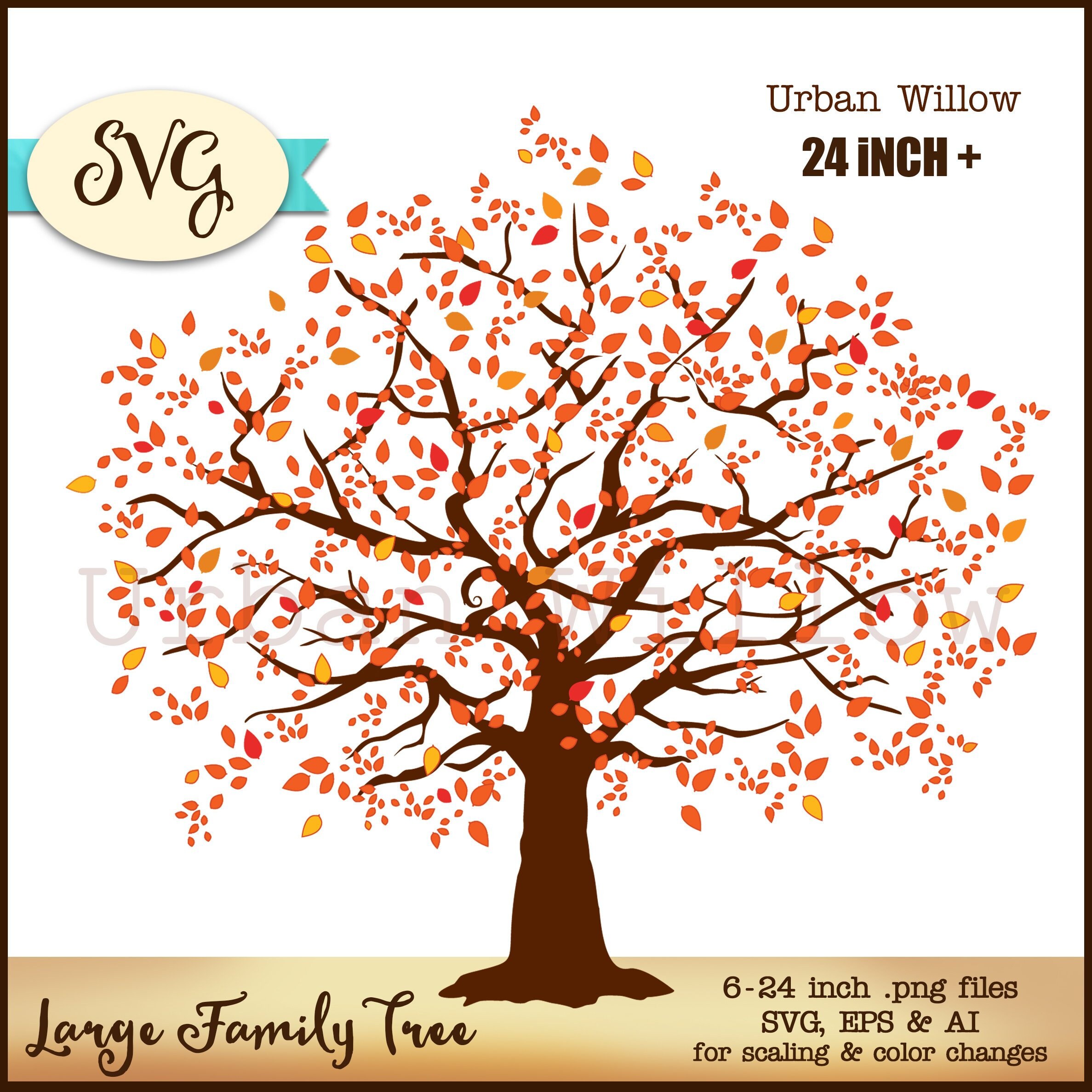 Download Svg Large Family Tree Commercial Use Ok Fall Autumn Leaves Etsy
