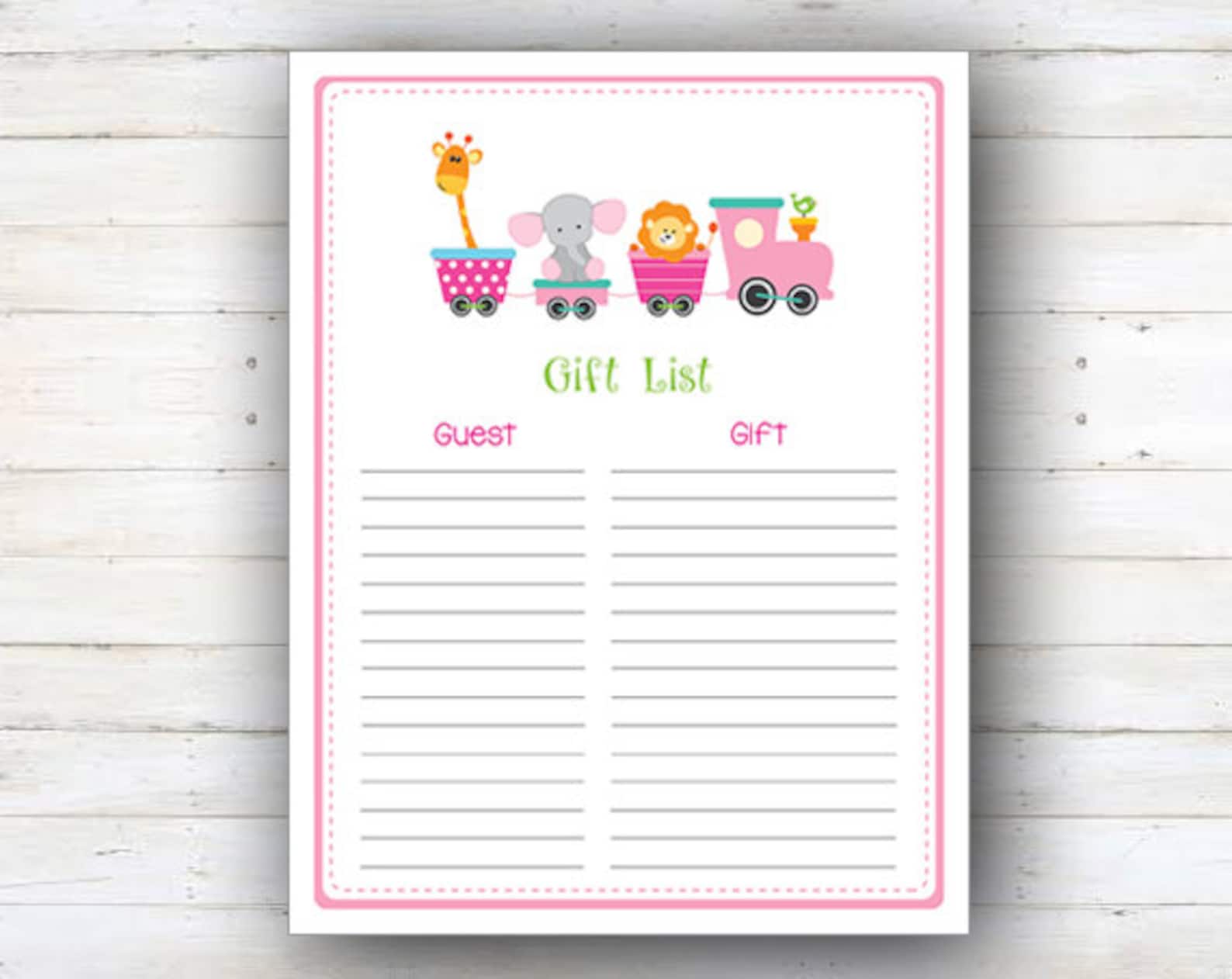 Descarga inmediata regalo lista imprimible para Baby Shower Etsy