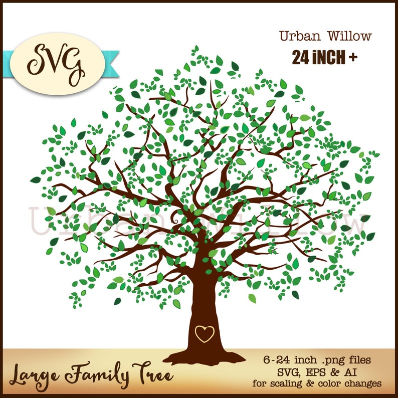 Download SVG Large Family Tree Commercial Use OK Wedding Invitations | Etsy