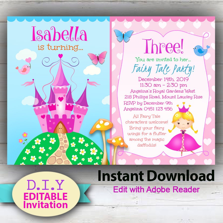 Sample Birthday Invitations Fairy Tales 9