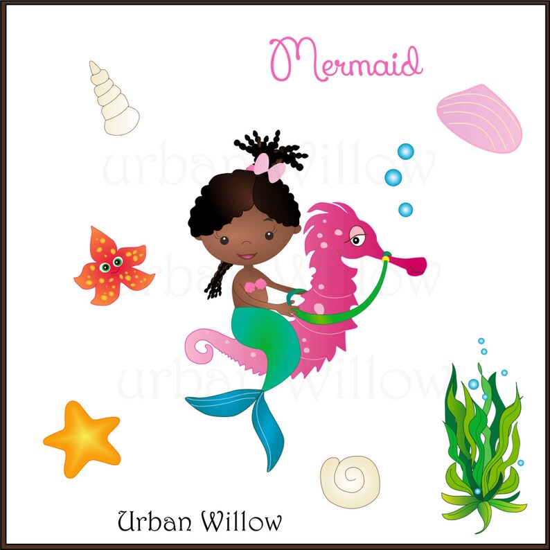Download MERMAID Clipart African American Mermaid African Mermaid ...