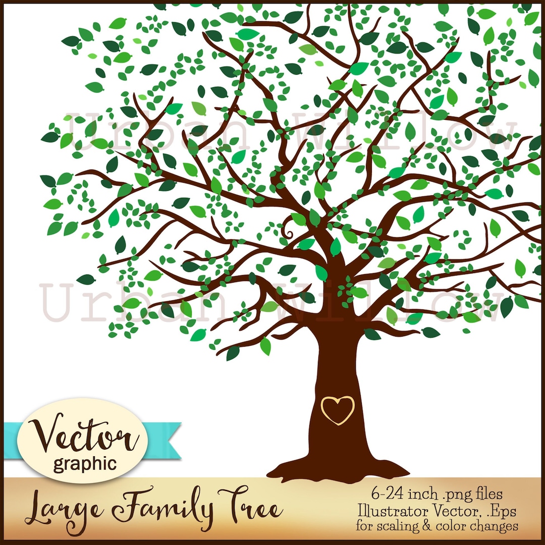 VECTOR and .png Clipart. Large Family Tree, Commercial Use OK, Wedding ...