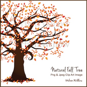 Bellissimo albero Clipart, albero di autunno, alberi Scrapbook, Clipart vettoriali albero, autunno Clipart, Flame Tree, matrimonio invito, albero naturale
