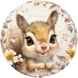 8 cliparts animaux mignons, écureuil, renard, souris, ours, fleurs. Clipart aquarelle, fichiers JPG haute définition, téléchargement numérique, art pour chambre d'enfant, artisanat.