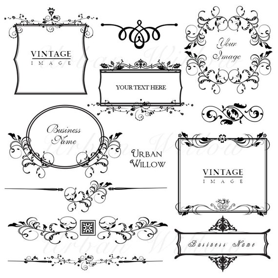 Marcos VINTAGE ornamentales Pack 12 diseños de estilo vintage Digital. -   España