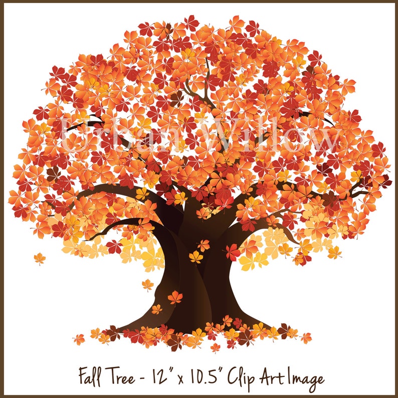 Tree Clip Art Fall Trees Autumn Tree Clipart Maple Tree Etsy