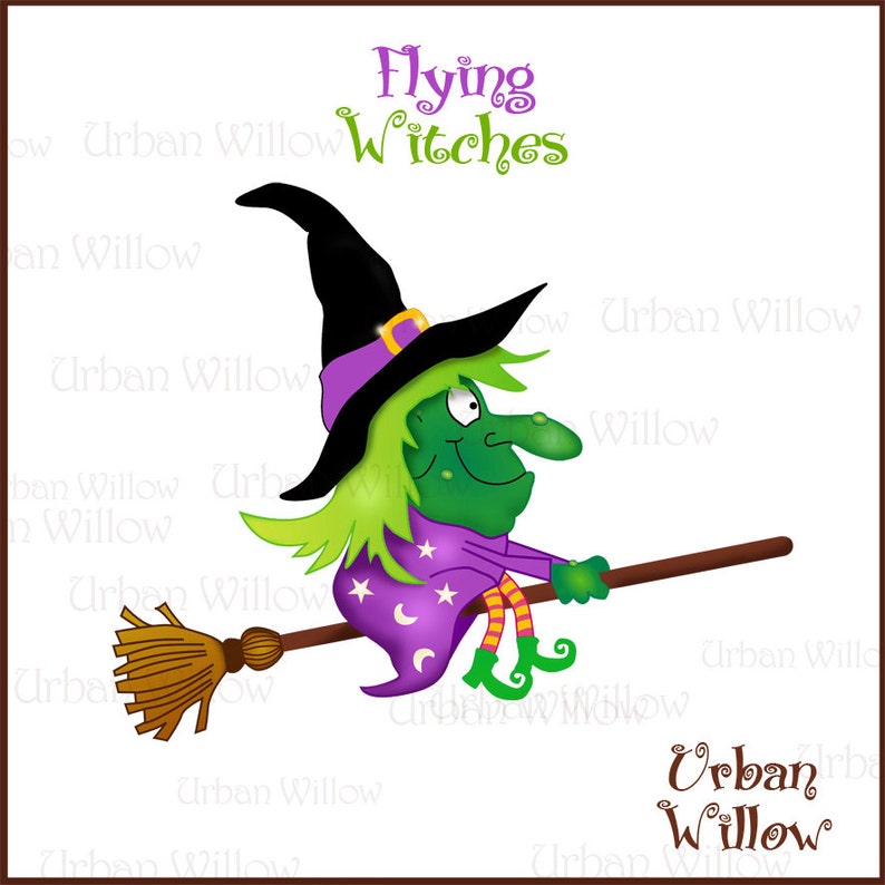 Flying Witches - Png & Jpeg clip art images. image 4