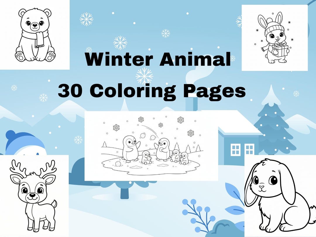 Winter Animals-coloring Pages | Cute Arctic Animals | Kids Printable ...
