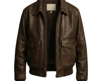 Women's Genuine Leather A2 Bomber Jacket | Vintage Aviator Coat