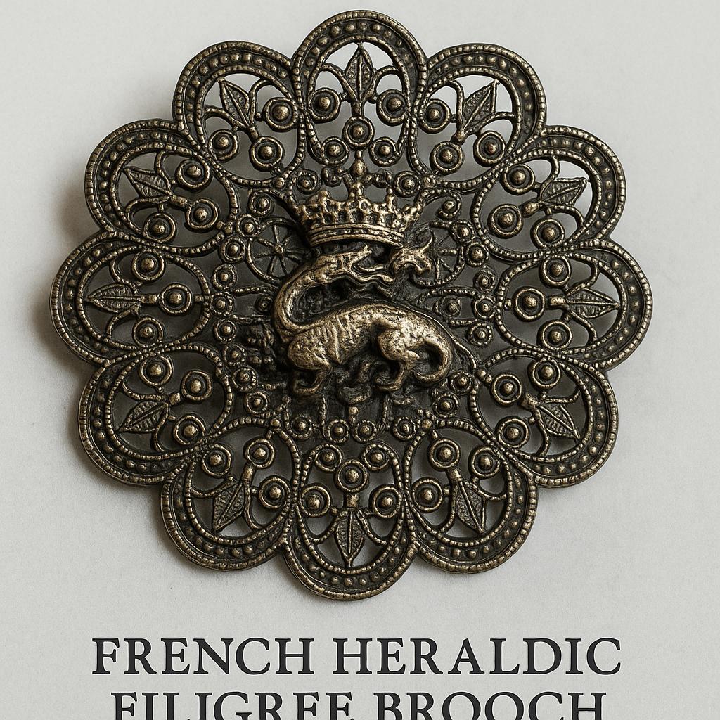 BROCHE ANCIENNE BLASON Treguier Coat Of Arms Pin Armoiries Heraldique