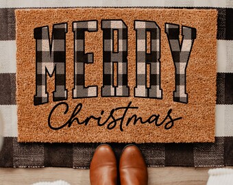 Merry Christmas Door Mat, Christmas Doormat, Christmas Welcome Mat, Christmas Decor Outdoor Christmas Decorations for the Home
