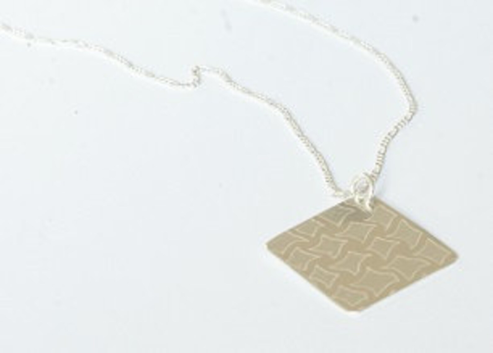 Silver Necklace, Etched Silver Pendant, Silver Necklace With Etched