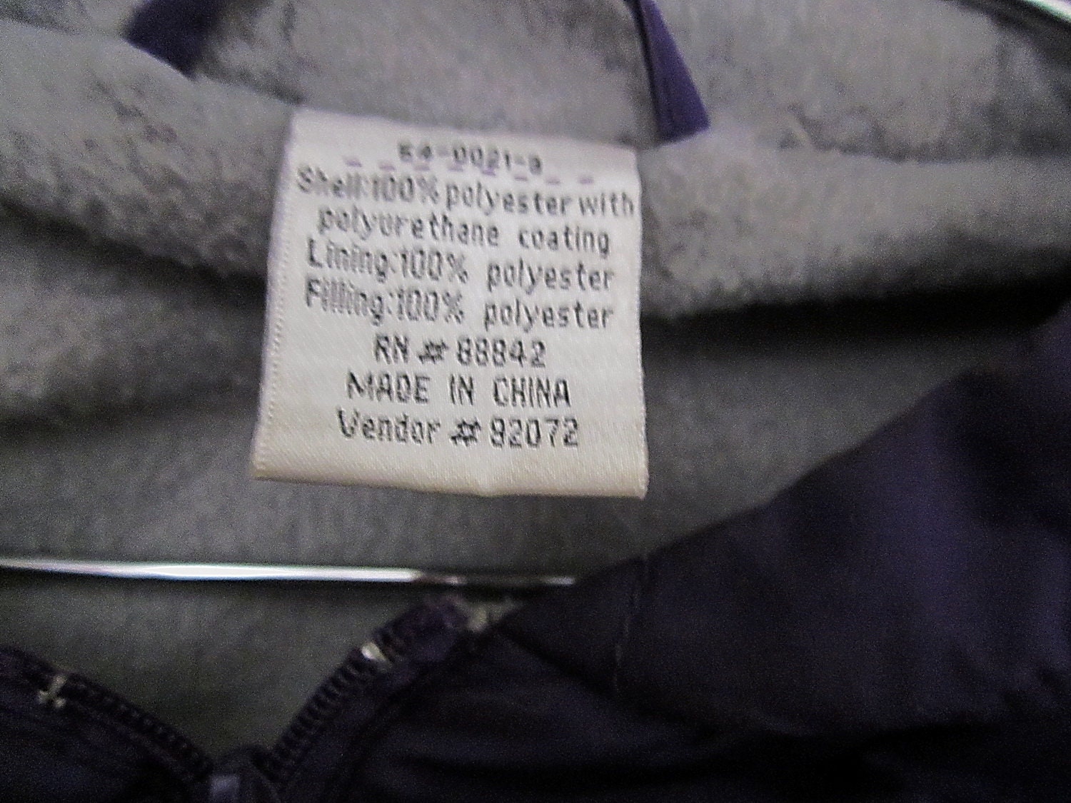 Zippered Front HOODIE Purple Shaded Winter Parka Coat, Quilted