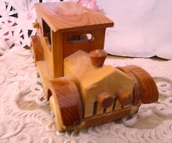 80's Wooden Hand-made Detailed Old Model Life-like Car