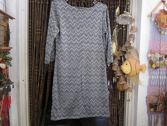 Designer's Zig-Zag Striped Tunic/Dress in 3 Hues … - image 5