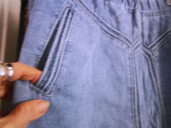 Bohemian Patchwork Raw Hemline Stonewashed Blue J… - image 4