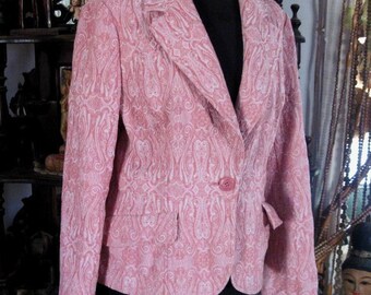 STYLE & CO Collection - Beautiful Touch-and-Feel Patterns Vintage Cerise Jacket - Large