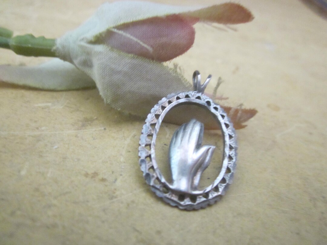 Silver 925 Pray Hand ＆Old school Chain