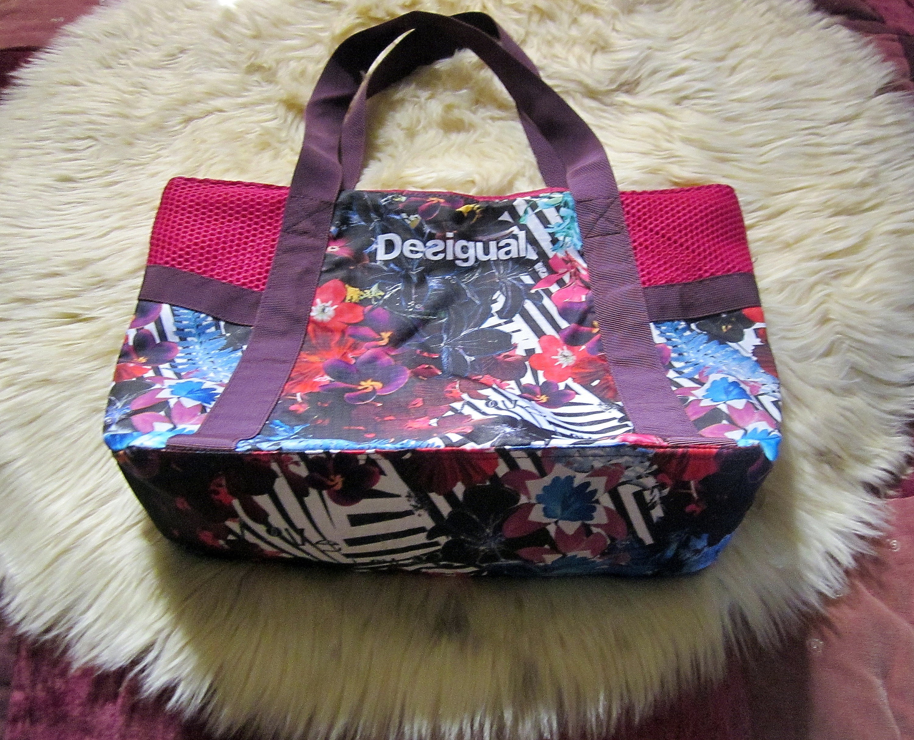 DESIGUAL - Multi-color Floral Pattern LARGE Shoulder Bag, Vintage