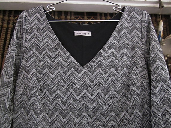 Designer's Zig-Zag Striped Tunic/Dress in 3 Hues … - image 3