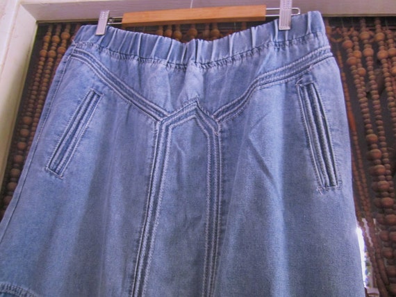 Bohemian Patchwork Raw Hemline Stonewashed Blue J… - image 2