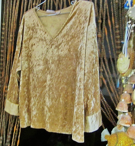 LIZ BANKS - Unique Silk Appliqued Golden Light Br… - image 7